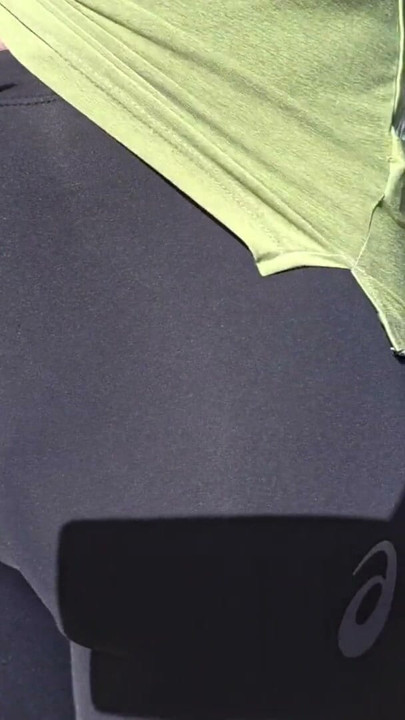 Public lycra bulge outdoor | Clip 1