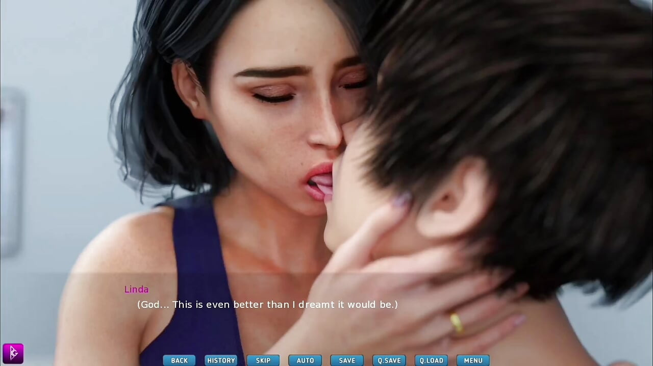 Sexy beauty kiss her crush and make him cum - gameplay