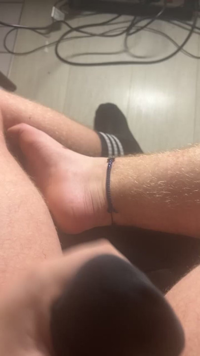 Cum all over my worn socks for a friend.