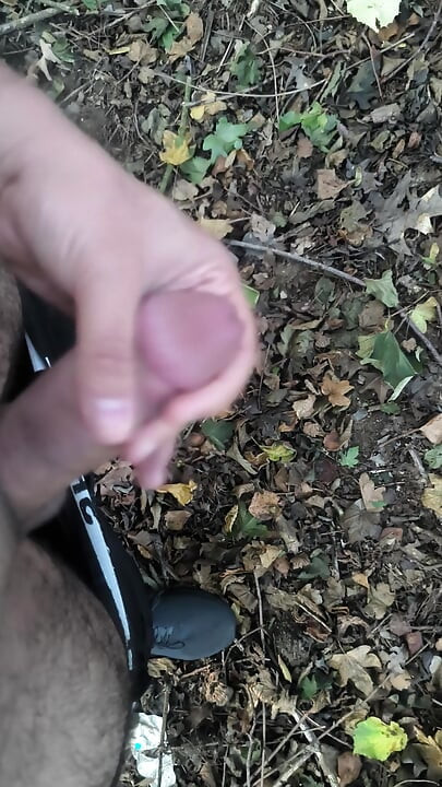 Louis a užívám si čas v lese a masturbuje Počasí bylo krásné.