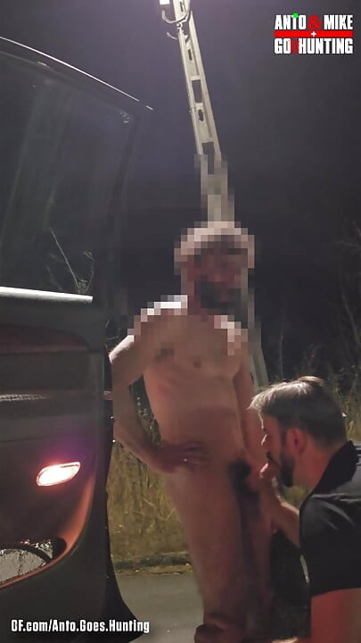 Random Straight Hairy Portuguese Guy with Big Dick Conviced to Get His First Gay Blowjob
