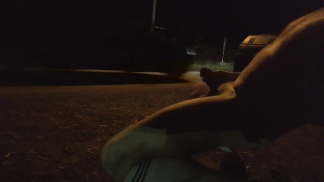slave naked socks sneaker outdoor at public road