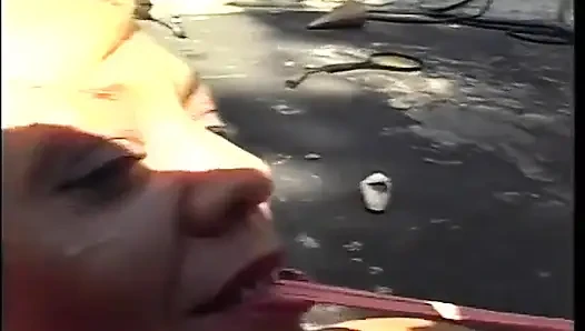 Pesta seks dengan pejantan dan dewasa bersetubuh hardcore dan mengisap kontol di luar ruangan