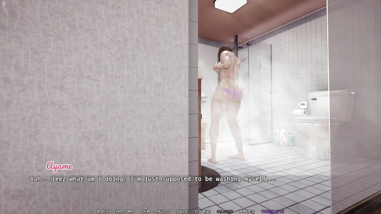 Stepson Jerking Cock While Watching Japanese Stepmom Masturbating Pussy In Bathroom