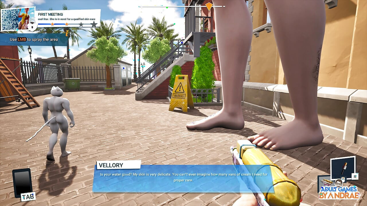 Giant Waifu Wash Simulator Gameplay Part 1 - First Cleaning Job for Vellory