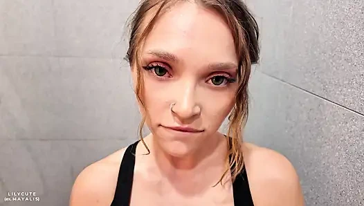 Hot Gym Girl Asks Stranger to Fix Her Glute Form - Gets "Personal Training" in Men's Locker Room