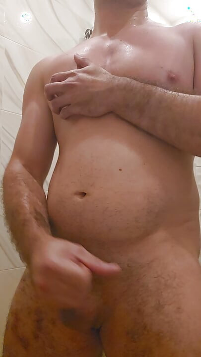 Hot morning cum while showering