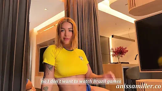 In my best friend's room, from not wanting to watch the game to having wild sex