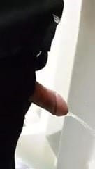 semi hard dick peeing