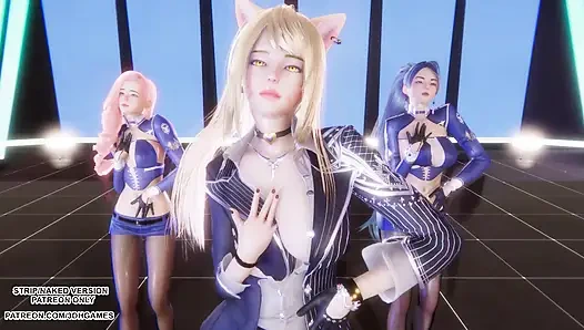 MMD TWICE - говорить, что говорить Ahri Seraphine Kaisa, сексуальная Kpop, танец лиги легенд, хентай без цензуры, 4K 60FPS