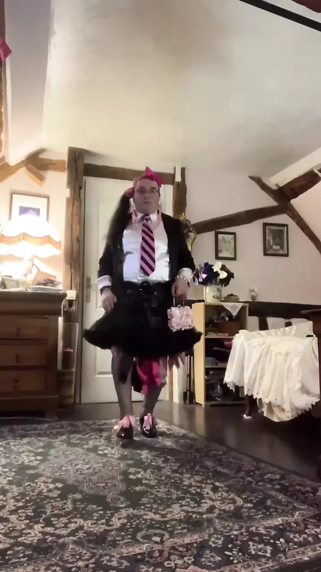 Dressed with a black petticoat for a night out