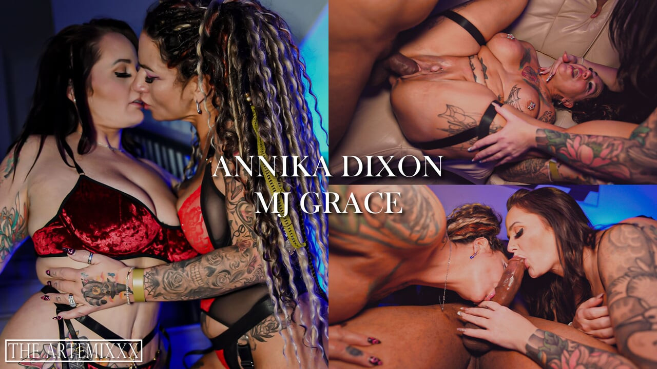 Mj Grace ve Annika Dixon 2 büyük götlü büyük memeli baddies takım kalın büyük zenci yarağını sikiyor ve dölleniyor