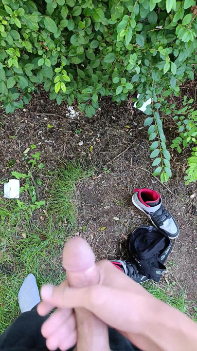 Handjob in nature