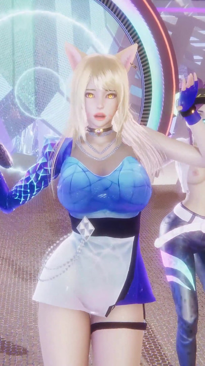 Mmd Kpop Demon Hunters - Huntrx - Golden Ahri Akali Kaisa Sexy Striptease League of Legends Hentai Uncensored 4K 60fps