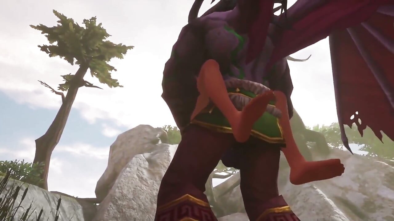 Illidan Stormrage Stand Lift and Carry knullar en het rödhårig älva - Warcraft Parody
