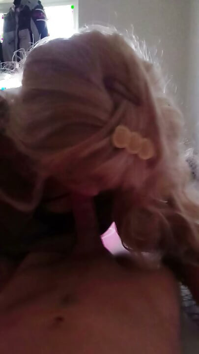 Blonde Wife Sucking Her Best Friends Husband for Filming