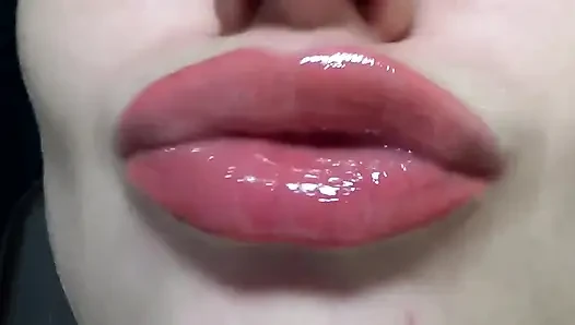 Lippen-fetisch! Küssen! Lippen glänzen!