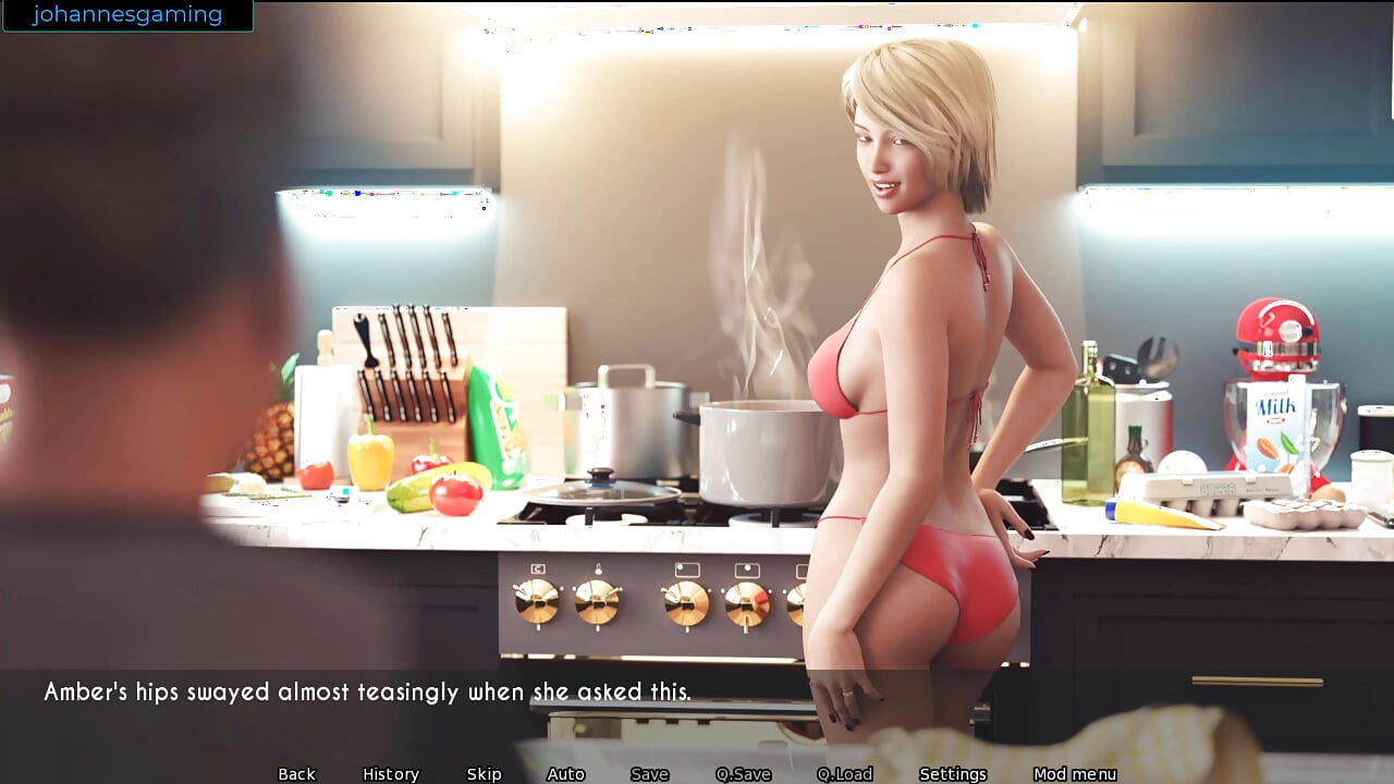AWAM - 앰버가 테이블 아래에서 핸잡을 해주고 손가락으로 따먹게 해줘