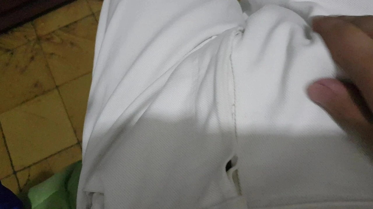 Masturbation jeans white