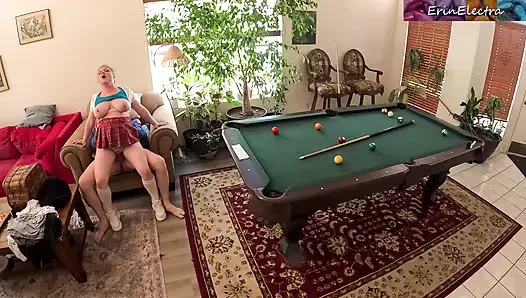 Stepsiblings messing around in the living room get horny and fuck