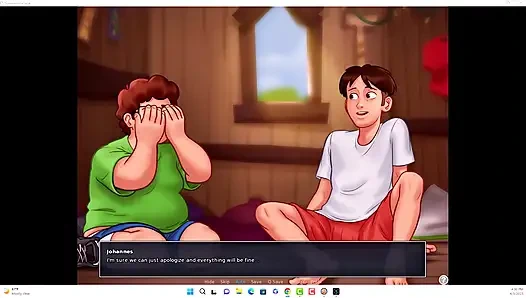 Summertime saga - Johannes und Erik beobachteten Iwanka, Iwanka gab Johannes einen blowjob vor der kamera