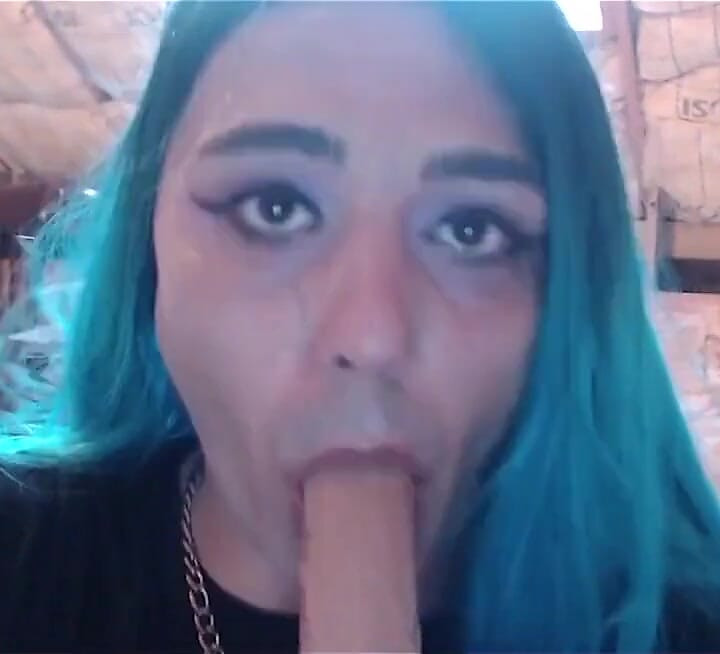 Femboy Sissy Slut Sucking Dldo Hoping for a Real Dick to Lick