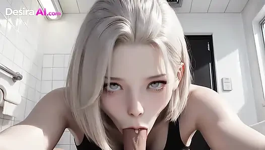 Соблазнение 3D зеркала: пальцы исследовать, сперма пальто бледных плиток в навязчивой похоть ИИ сгенерировано