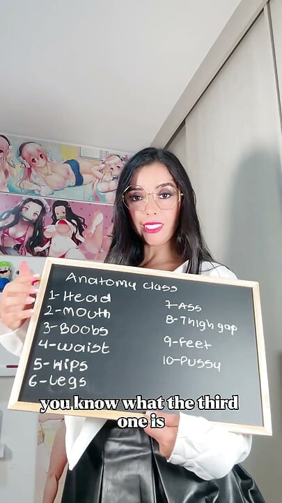POV Latina Teacher Teaching Anatomy Class with Her Huge Tits and Ass