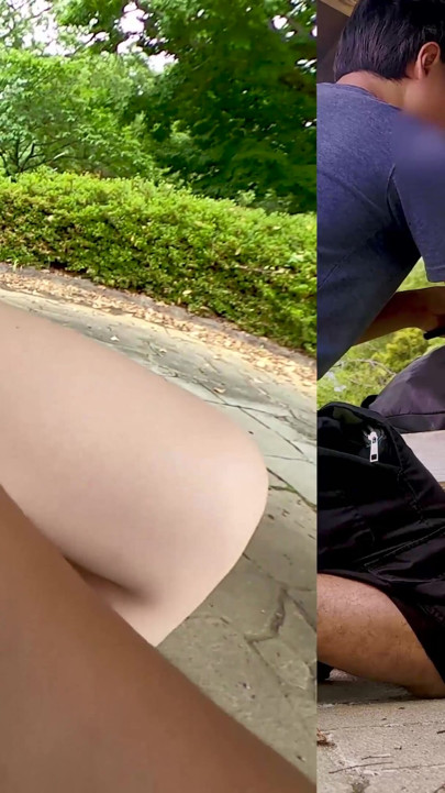 Exposed walk in a large park Changing clothes, cunnilingus, blowjob, completely naked   Outdoors08 | Clip 1