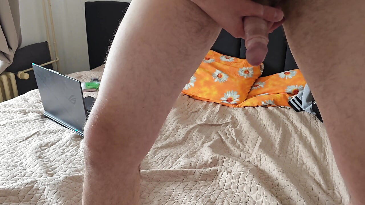 Horny Guy Experiences a Fucking Intense Loud Moaning Orgasm While Watching Porn