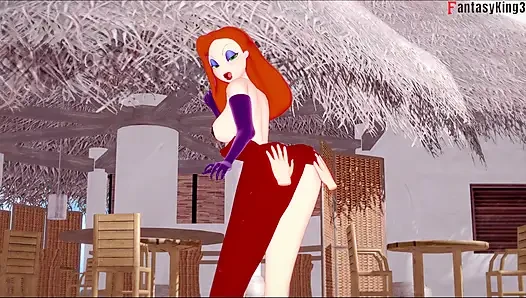 Jessica Rabbit wearing a bikini POV sex