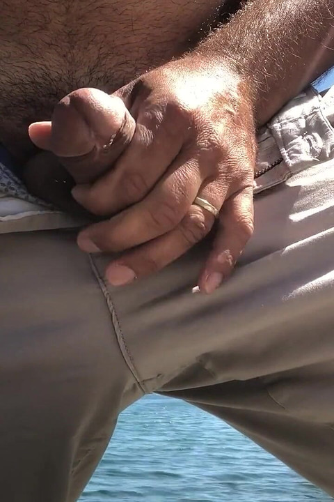 Risky Outside Cumshot. Nice Sea View