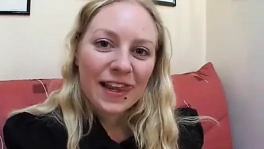 Jennifer plays with a big dildo