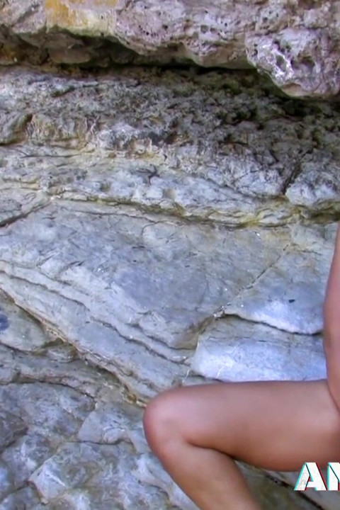 Latina whore Jana Montada dildo sucking then doggy style fucking at the beach