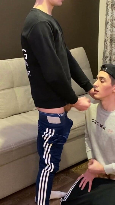 TWO GUYS JERKING DICKS BEFORE SUCKING | Clip 1