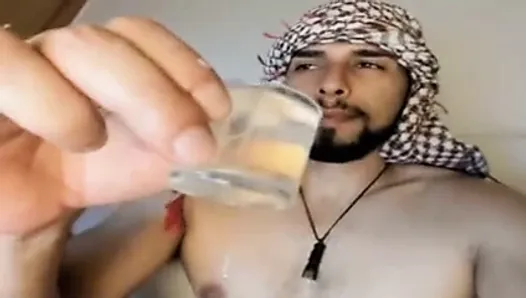 Jhon Salamandro drinks a glass of precum and cum
