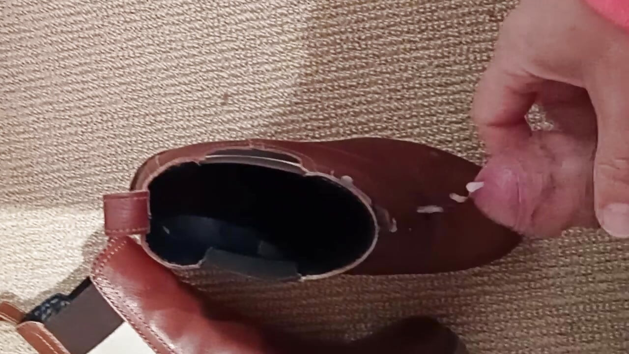Brown ankle boots at sperm baptism
