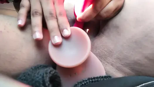 Golosa masturbates in her stepfather's car while no one is watching.