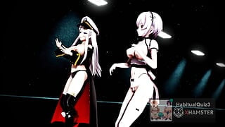 Mmd r18 Sirius Azur Lane, fick diese Schlampe, 3D-Hentai-Gruppensex