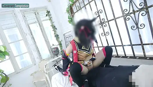 Cosplay, erwachsene frau, dreier-sex mit zwei partnern, gruppenszene