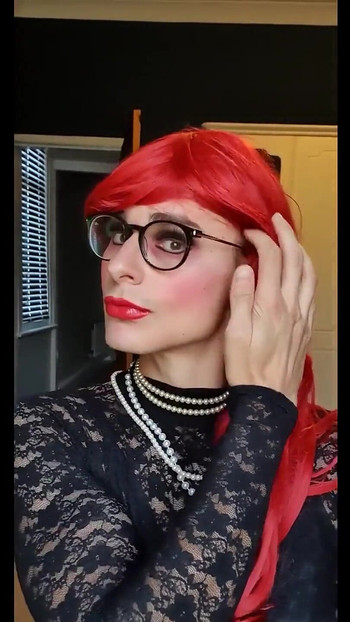 Teasing away in my tight lace dress