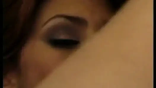 Busty babe gets gangbanged and covered in cum by three hard cocks