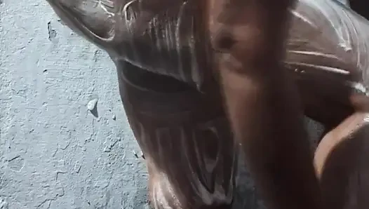 Tamilische tante badet videoanruf-service