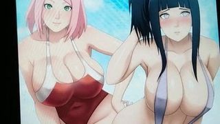 Sakura and hinata cum tribute