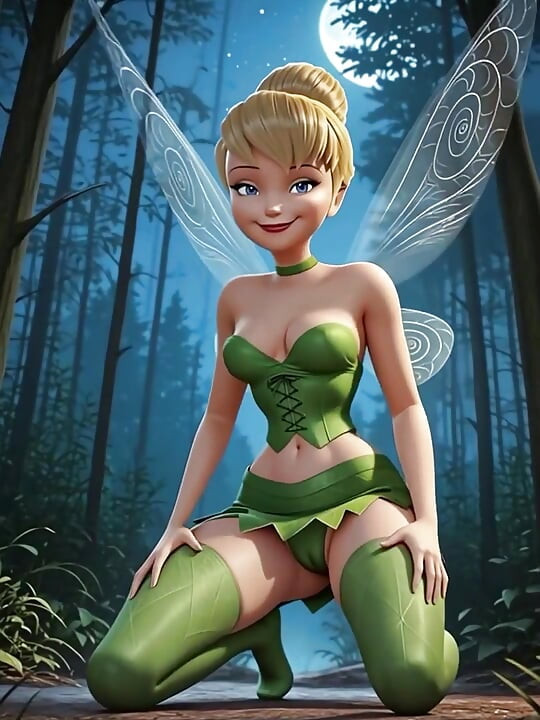 Tiny Tinkerbell Backs up on a Huge Cock