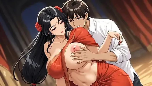 Büyük memeli üvey anne ve üvey oğlu