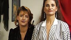 three Ukrainian housewives sucking small Russian penis