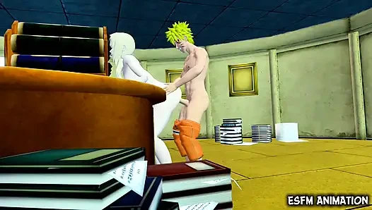 Naruto lagi muasin lady hokage di kantornya