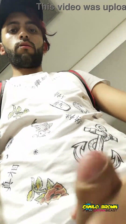 Jerking Off My Big Uncut Cock At The Mall's Public Bathroom - Camilo Brown | Clip 1