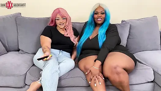 Толстушка большая Большая Cherry и жиробасина Beverly Blue делают порно! Ремень